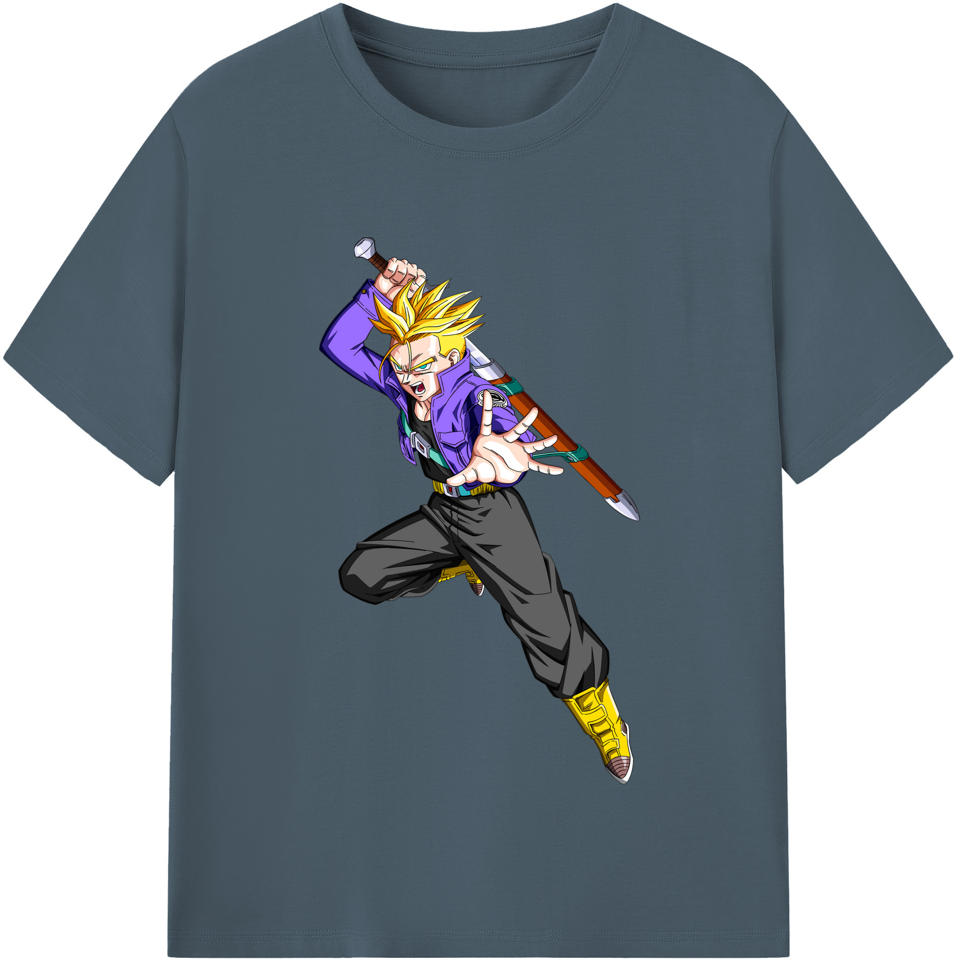 （画像用） ドラゴンボール トランクス（Torankusu）DRAGON BALL Trunks 綿100％半袖Tシャツ（フロントプリント）